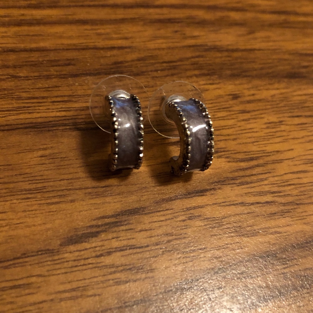 Faux Marble Hoop Earrings